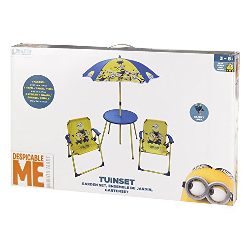 ColorBaby - Set de mesa, sillas y sombrilla, diseño minions (76576)