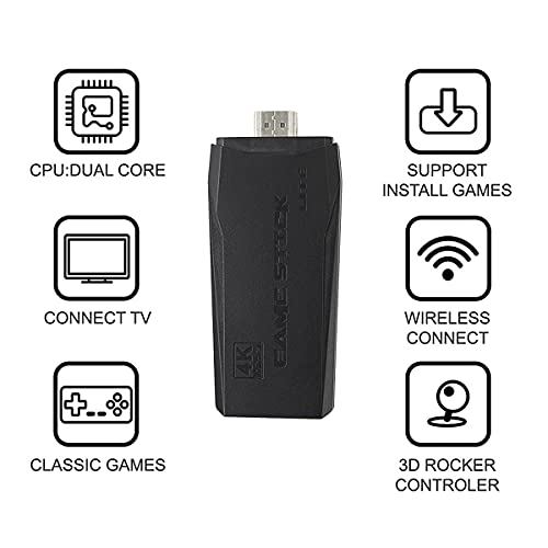 Consola de juegos retro 4K integrada con dos controladores inalámbricos de 2,4 G, unidad de videojuegos Plug and Play, 3500 juegos integrados, 9 emuladores clásicos, salida HDMI HD para TV
