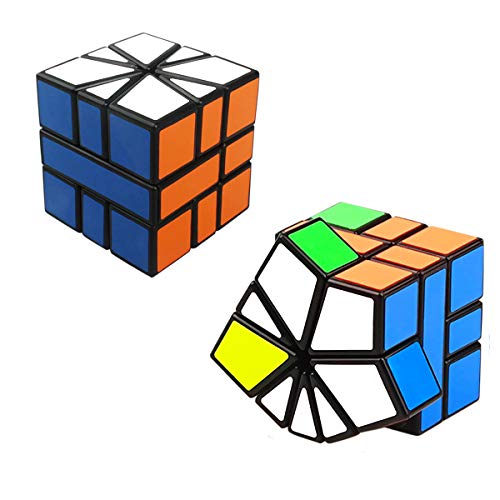 Cooja Cubo Mágico Paquete, Formas Irregulares Speed Cube Square 1 + Fenghuolun + Espejo, Profesional Cubo de Velocidad