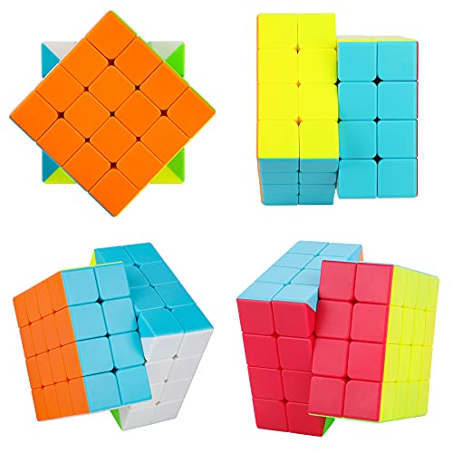 Coolzon Cubo mágico, 4 x 4 x 4 mm, sin Adhesivo, 4 x 4, Cubo mágico, Cubo mágico, Cubo mágico, para niños y Adultos