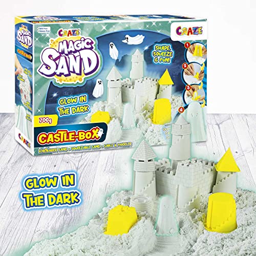 CRAZE Magic Sand Sea Adventures 600 g Juego de arena cinética Arena mágica colorida con moldes y estuche Juego de manualidades niños Arena kinetica niños 28605
