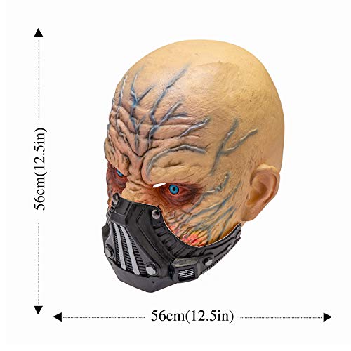 CreepyParty Scary Máscara terrorista sangrienta Zombie Monstruo de cabeza completa, máscara de látex, máscara de Halloween para adultos