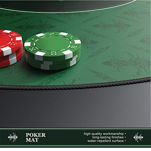CSL – Alfombrilla de póker de 1000 x 600 - Alfombra de póker - Formato XXL - Tapete de Poker - Propia Mesa de póker – Antideslizante – Lavable - Verde