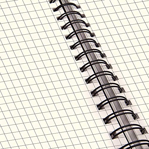 Cuaderno Espiral A4 Cuadriculas 5 mm, Marrón Cubierta de Kraft Blocs de Notas y Diarios 100 Páginas, 50 Hojas Libreta Perfecto para Viajar, Pack de 4