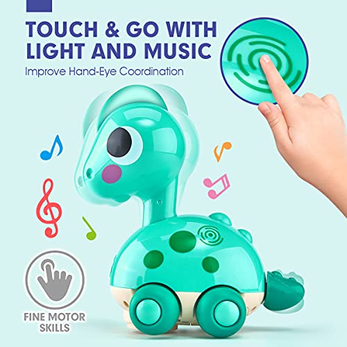 CubicFun Juguetes para Bebés Dinosaurios Juguetes Bebe 6 Meses Touch & Go Juguetes Musicales para Bebes 1 año, Juegos Educativos Regalos para Niños Niñas Pequeños de 1 2 3 años