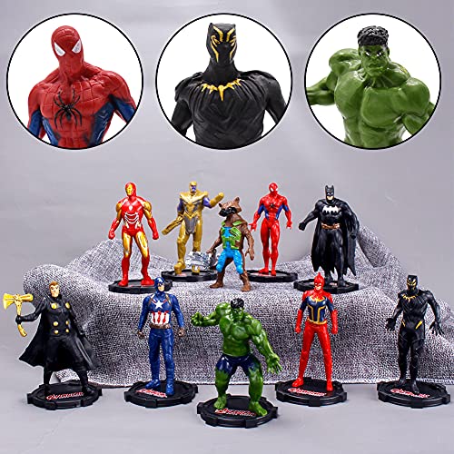 Decoración De Pastel De Superhéroes Cake Topper, Spiderman Mini Figures Figura de Decoración, Decoración de pastel de cumpleaños de Avengers para Niños y Fiestas de Cumpleaños