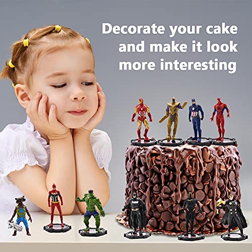 Decoración De Pastel De Superhéroes Cake Topper, Spiderman Mini Figures Figura de Decoración, Decoración de pastel de cumpleaños de Avengers para Niños y Fiestas de Cumpleaños