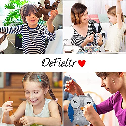 DeFieltro Kit Costura Niños y Adultos para Hacer Manualidades Infantiles – Set de Costura Niñas para Aprender a Coser – Juego Maletin Costura Infantil…