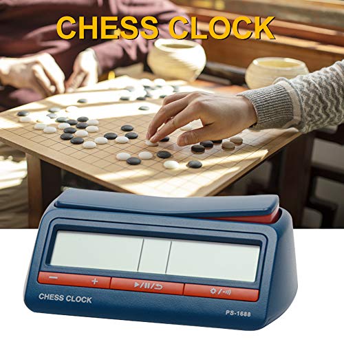 Dehongwang Reloj de ajedrez, reloj de ajedrez digital avanzado y temporizador de juego, pantalla digital ABS profesional internacional reloj de ajedrez - azul
