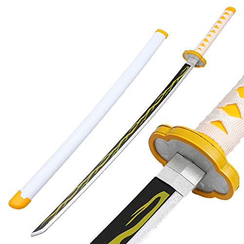 Demon Slayer Anime Samurai Ninja Espada de Madera con Vaina, Katana-Espada Arma Props Anime Roronoa Zoro Sword Toy, Anime Fans, 104cm, H