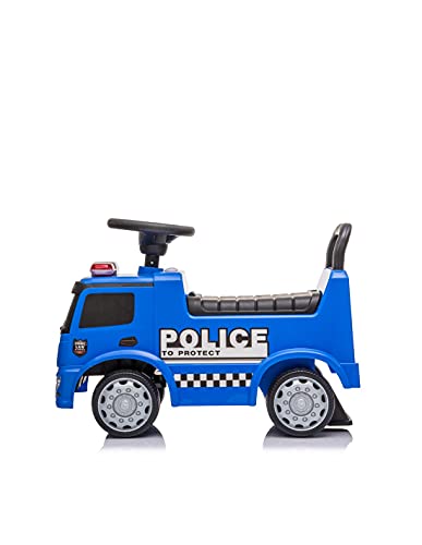 Devessport - Correpasillos Mercedes Actros - Camión de policía - 63,5 x 29 x 27 cm - Ideal para niños de 1 a 3 años (Máximo 25 Kg)
