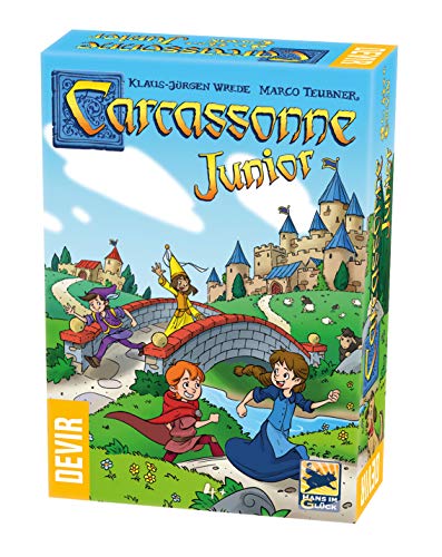 Devir Carcassonne Junior Juego De Mesa, Multicolor, 27.5 X 6.5 X 19 Cm (Bgcarjtr) + Fantasma Blitz Juego De Mesa, 13 X 4 X 13 Cm, Multicolor, Única (Bgblitz)