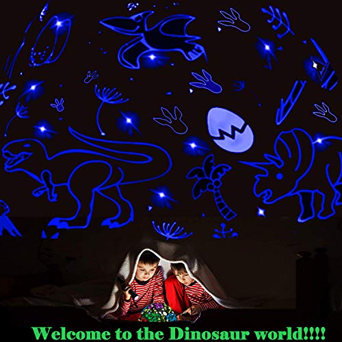 Dinosaurios Juguetes para Niños 2-9 Años, 2 en 1 Multifunción Proyector Luces nocturnas Niños 3-10 Años, 360° Rotación Noche Guardería Luz , Regalo Para Niños Cumpleaños Navidad Regalos Niños 2-8 Años