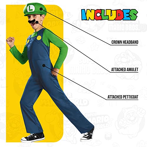 Disguise Super Mario Brothers Luigi - Disfraz clásico para niño