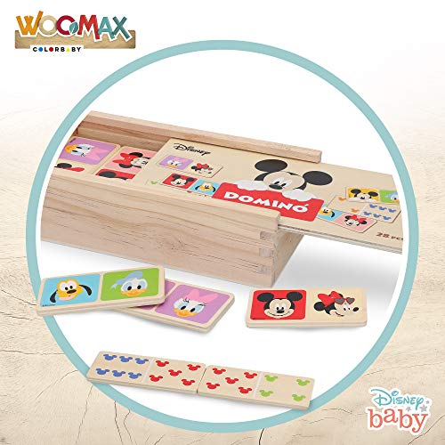 Disney - Domino madera infantil Juego de mesa para niños 2 3 4 años - Juegos de memoria Juegos Juguetes educativos Niños 2 años - Juegos estimulación cognitiva Domino Mickey