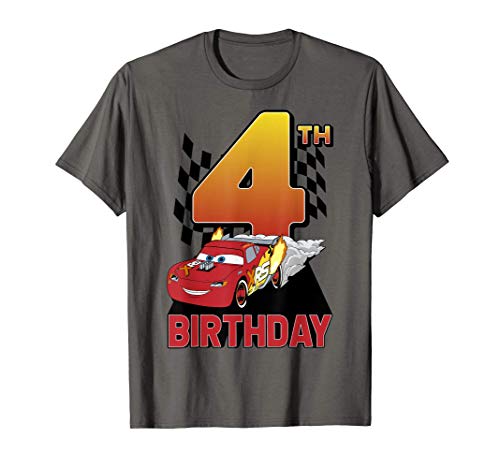 Disney Pixar Cars Lightning McQueen 4th Birthday Peel Out Camiseta