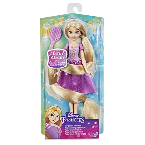Disney Princess Rapunzel Melena Larga, muñeca de Moda con Cabello Rubio de 45 cm de Largo, Juguete de Princesa para niñas de 3 años en adelante, Multicolor, F1057