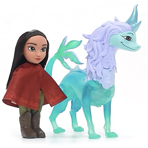Disney Raya muñeca de 15 cm y Figura de Dragón con Funciones