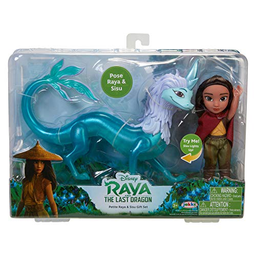 Disney Raya muñeca de 15 cm y Figura de Dragón con Funciones