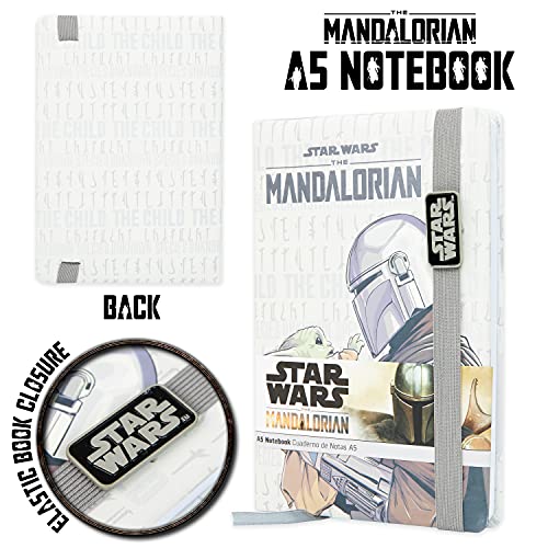 Disney The Mandalorian Set Papeleria para Niños de Star Wars, Incluye Estuche Escolar, Bloc De Notas de Baby Yoda y Bolígrafos de The Mandalorian