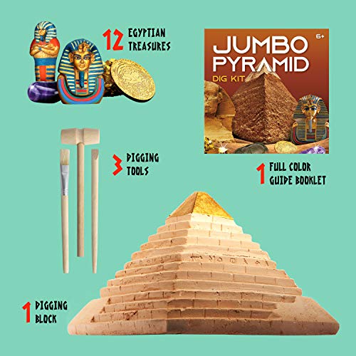 Dr. Daz Juego de excavación de Egipto para niños – Juego de experimentación grande pirámide juego para niños a partir de 4 5 6 7 8 9 10 años