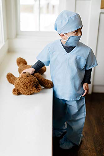 Dress Up America-Children Kids Doctor Scrub's Pretend Play Outfit Disfraz Infantil Scrubs, Color Azul, 8-10 años (Cintura: 76-82 Altura: 114-127 cm) (874B-M)