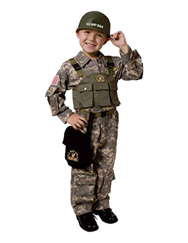 Dress Up America Conjunto de vestuario de las Fuerzas Especiales del Ejército con casco de la marina de guerra
