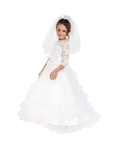 Dress Up America Girls White Dream Bride Costume - Size Medium (8-10 Years)