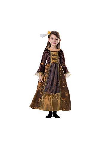 Dress Up America Traje duquesa para niñas - medieval del renacimiento del vestido - Duquesa de vestir incluye el vestido y el pelo del Pin - Brown