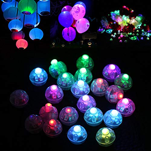 Dsaren LED Lámpara Globo, 30 Piezas Mini Flash Luces LED de Decoración Globo Linterna para Cumpleaños, Boda, Navidad, Halloween, Fiesta (Vistoso)