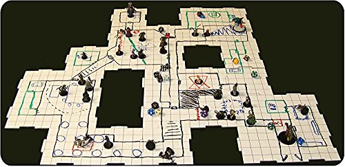 Dungeon Tiles - Alfombrilla de batalla cuadrada de 1 pulgada para juegos de rol, ideal para mazmorra y dragones y Pathfinder – D&D RPG DND Tabletop Gaming Floor Plans (9 x 10 x 10)