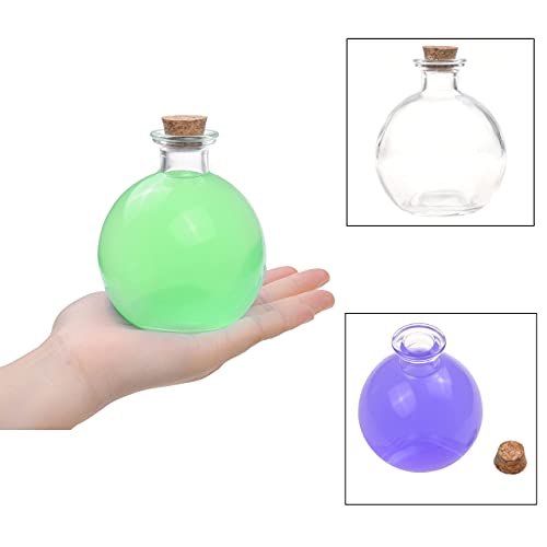 Eco-Fused Botella de Vidrio Transparente Esférica de Poción Mágica - Accesorio para Cosplay y Trajes de Hechicero o Bruja
