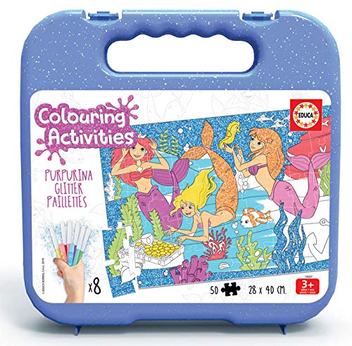 Educa - Colouring Activities: Sirenas Puzzle de 50 Piezas para Colorear, Multicolor (18067)