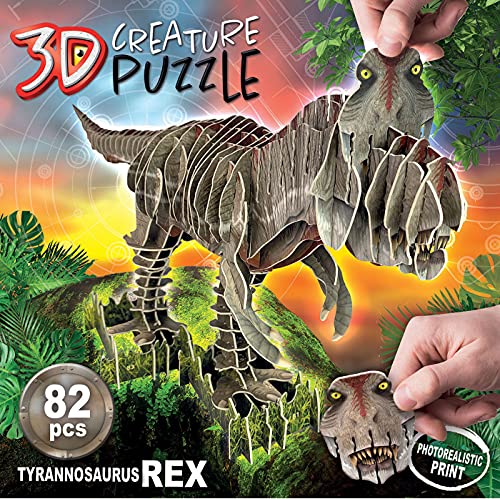 Educa T-Rex Creature Monta tu propio Dinosaurio. Puzzle 3D a partir de 5 años. 19182, multicolor