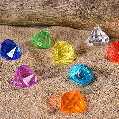 Eeauytr Juguete de piscina de gemas de buceo, 10 piezas de diamante de color juego de juguete de natación subacuático, juguete de buceo de gemas para niños para fiesta de pirata