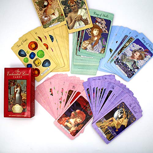 El Tarot de Amor Encantado Adecuado para reuniones Familiares, Juegos de Cartas, Tarjetas de Fiesta, guía de Entretenimiento, Tarjetas de Tarot del Destino, inglés Completo