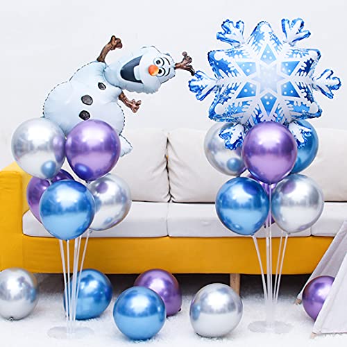 Elsa - Decoración para fiesta de cumpleaños, 9 unidades, globos de helio congelados, para niñas y mujeres, cumpleaños, baby shower, fiesta de fondo