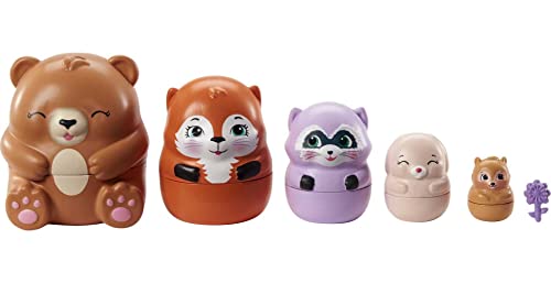 Enchantimals Bree Bunny y Cabaña Muñeca con mascota matrioska sorpresa y cabaña de juguete (Mattel GTM47)