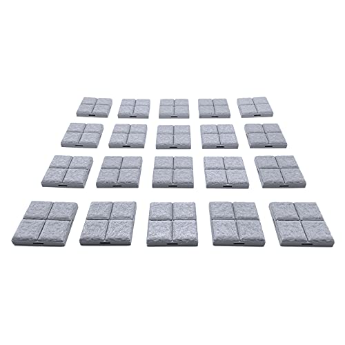 EnderToys Azulejos de mazmorra de bloqueo – Azulejos de suelo (x20 piezas), paisaje de terreno mesa de 28 mm miniaturas juego de rol, impreso en 3D pintable