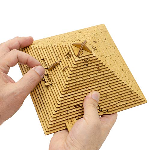 ESC Welt La pirámide Quest - Caja de Puzzle de Madera con Compartimentos Ocultos - Difícil Juego de Ingenio en 3D de Madera de Abedul Que Puede ser una Caja de Regalo Genial y Única