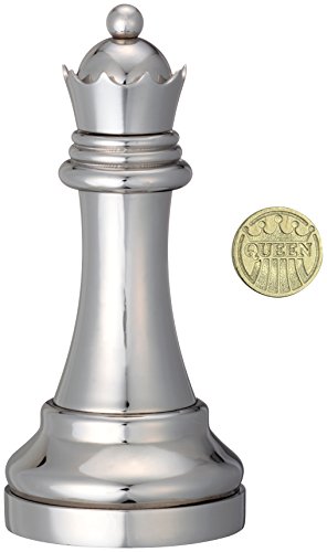 EUREKA- Juego de ajedrez Fundido Queen, Color Plata (473685)