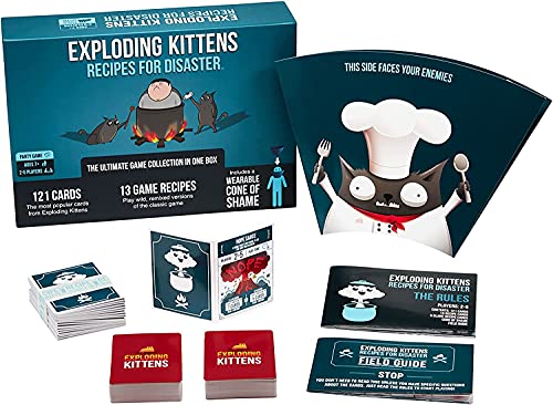 Exploding Kittens LLC Recipes for Disaster - Juegos de Fiestas Familiares - Juegos de Cartas para Adultos, Adolescentes y niños, Azul, EKG-RFD-1