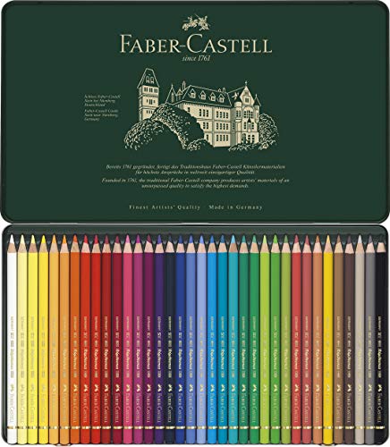 Faber-Castel 110036 - Estuche de metal con 36 ecolápices polychromos, multicolor