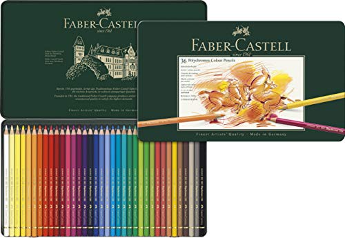 Faber-Castel 110036 - Estuche de metal con 36 ecolápices polychromos, multicolor