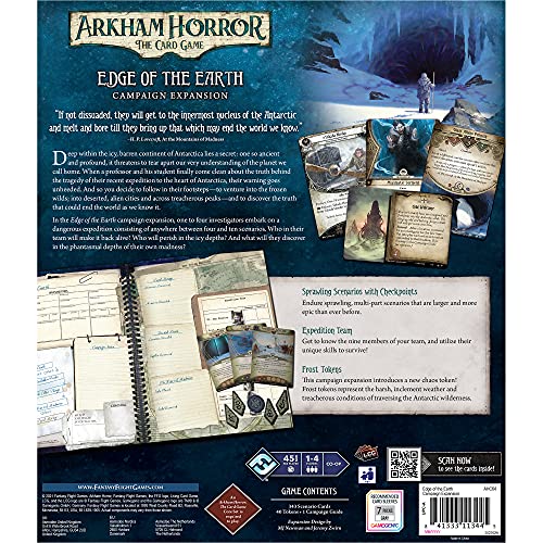 Fantasy Flight Games | Arkham Horror The Card Game: Edge of The Earth Campaign Expansion | Juego de Cartas | Edades 14+ | 1-2 Jugadores | 60-120 Minutos Tiempo de Juego,Multicolor,FFGAHC64