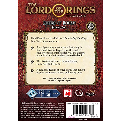 Fantasy Flight Games | El Señor de los Anillos LCG: Riders of Rohan Starter Deck | Juego Miniaturas | Edades 13+ | 1-4 Jugadores | 30-60 Minutos Jugando Tiempo