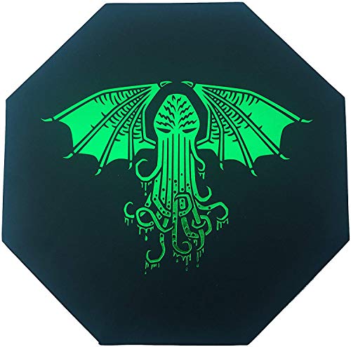 Fantasydice-Cthulhu Tome-Green - Bandeja de dados 8 cm octágono con tapa y zona colocación dados, capacidad para 5 juegos (7 dados/estándar) todos los rol mesa como D&D, Call of Cthulhu, Shadowrun.