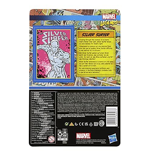 Figura de acción Coleccionable de Silver Surfer Retro 375 de 9,5 cm de Hasbro Marvel Legends Series