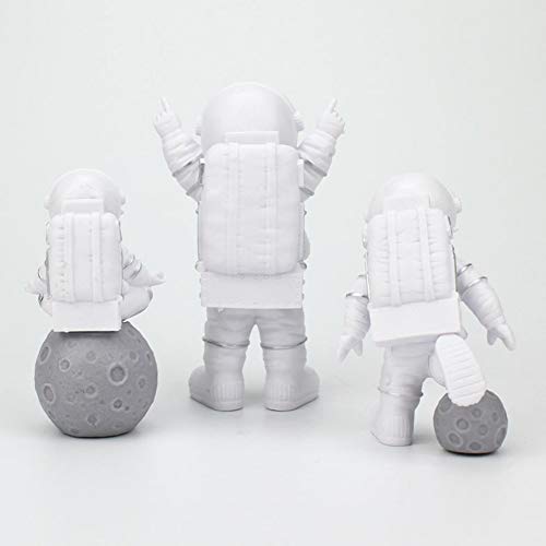 Figura de Astronauta, Figura de Juguete de Astronauta Adornos de Resina para Escritorio de Astronauta Astronauta Espacial Topper de Cumpleaños Decoraciones de Fiesta 3 Piezas