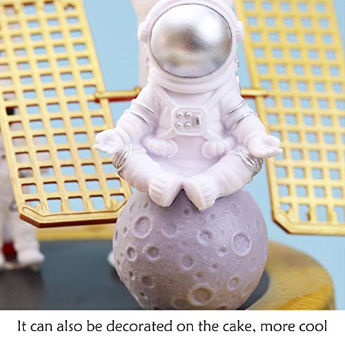Figura de Astronauta, Figura de Juguete de Astronauta Adornos de Resina para Escritorio de Astronauta Astronauta Espacial Topper de Cumpleaños Decoraciones de Fiesta 3 Piezas